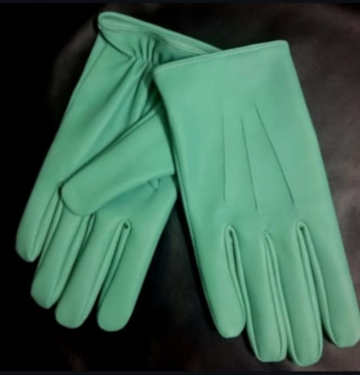 Mint Green Contemporary Leather Dress Gloves