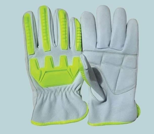 Premium Leather Impact-Resistant Driver Safety Gloves