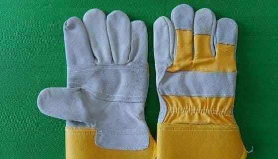 Heavy-Duty Yellow Canvas & Leather Safety Gloves