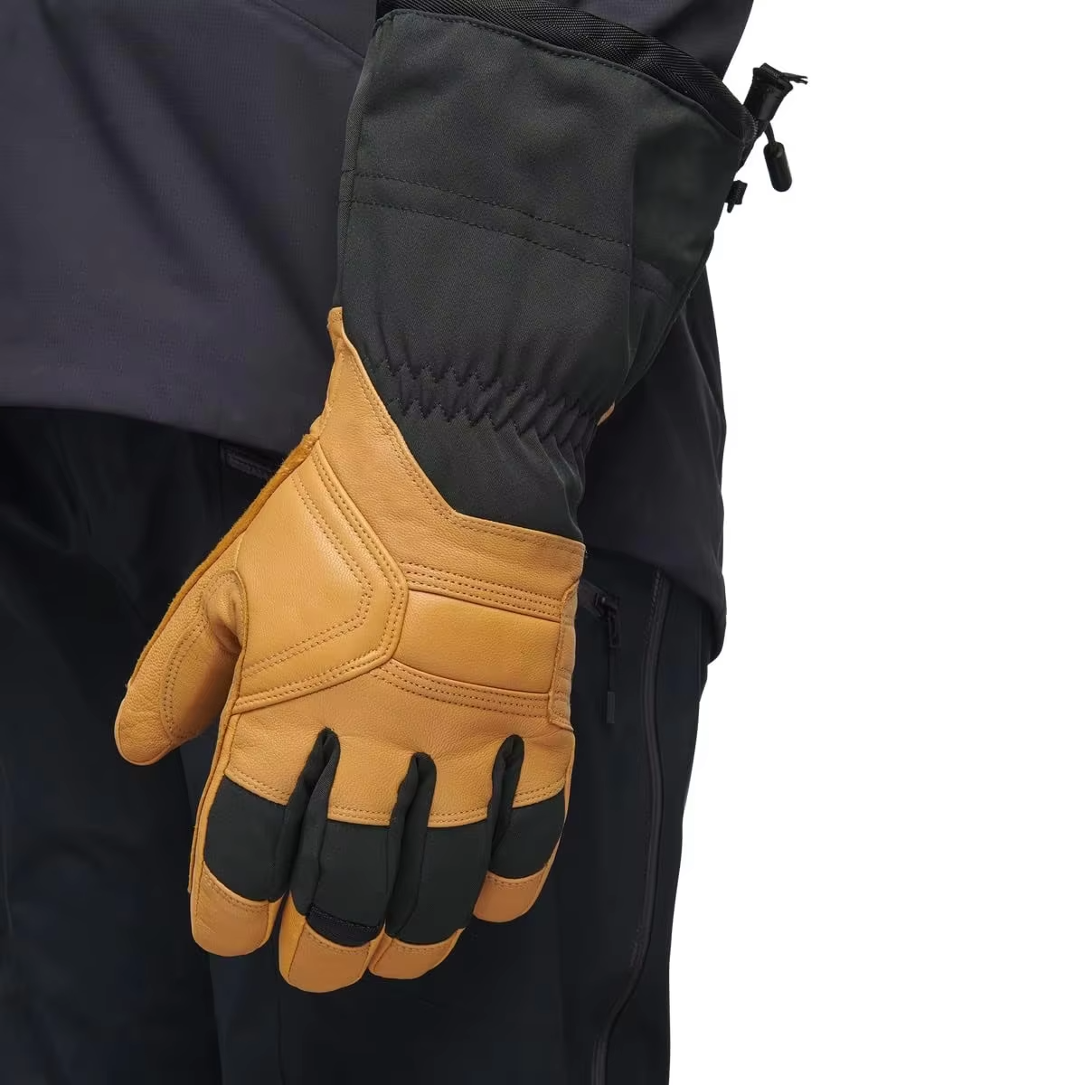 Waterproof Winter Ski Racing Gloves With Goatskin Leather Thermal Insulation